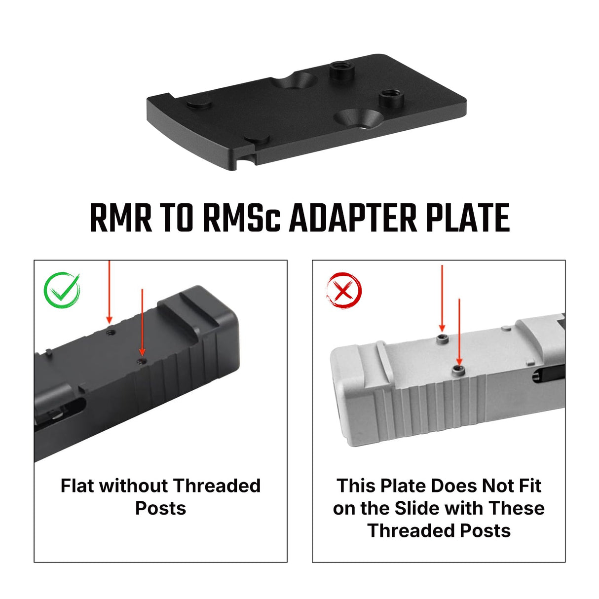 Footprint adapter | from Trijicon RMR to Shield RMSc & K-series footprint