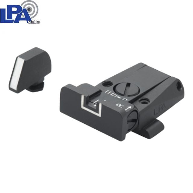 Adjustable sights for Glock [G17 G19 G26 & other] | white lines - Ubitzu