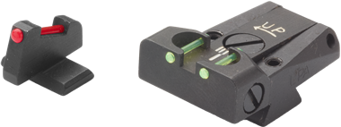 Browning Hi-Power [Vigilante Mark III Practical HP40] adjustable sights | fiber optic [front & rear] - Ubitzu