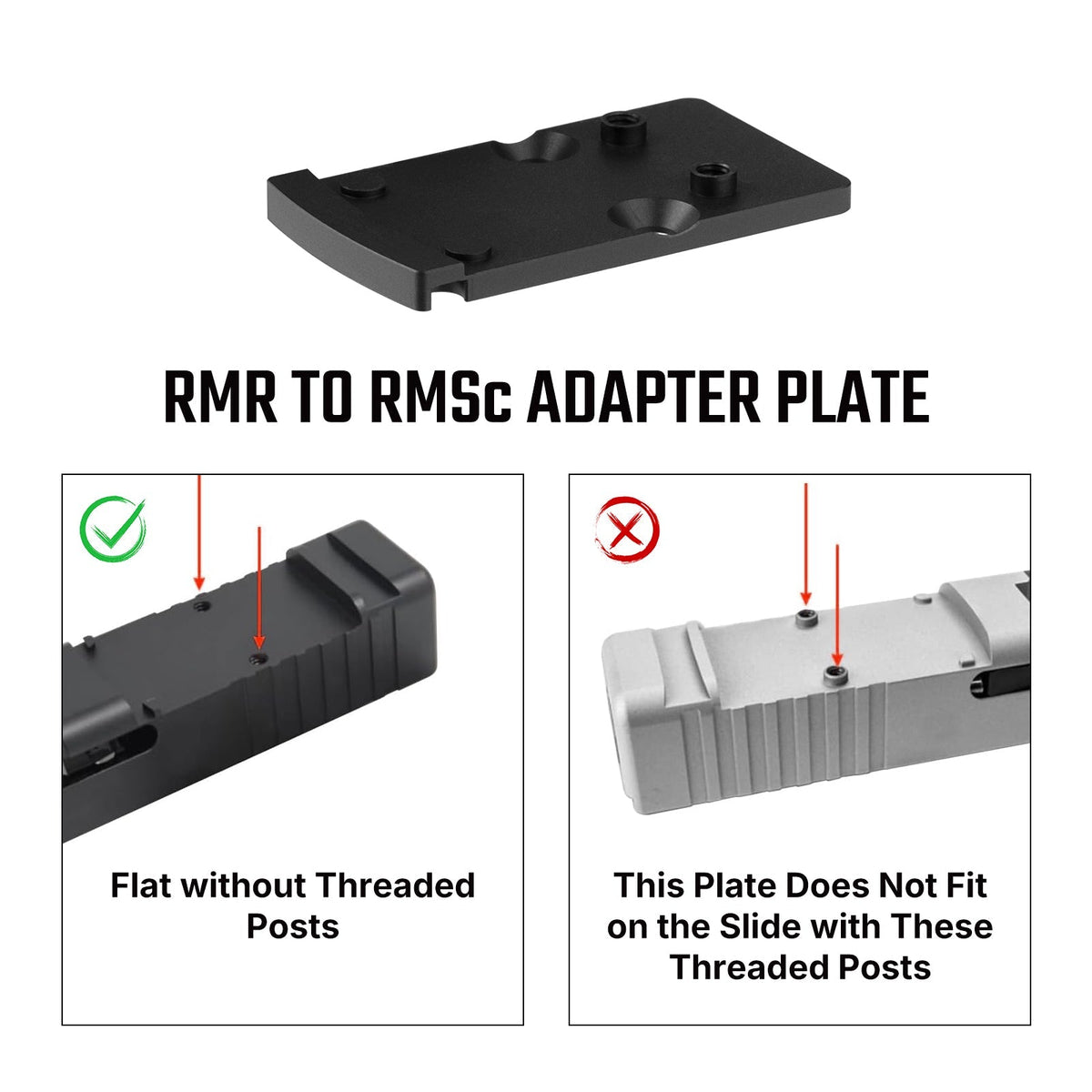 Footprint adapter | from Trijicon RMR to Shield RMSc & K-series footprint - Ubitzu