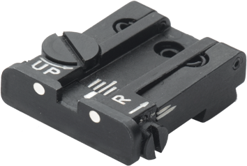 Glock [G17 G19 G26 & other] adjustable rear sight | white dots - Ubitzu
