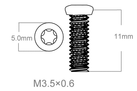 Set of screws 3pcs | M3.5x0.6 [T10] - Ubitzu