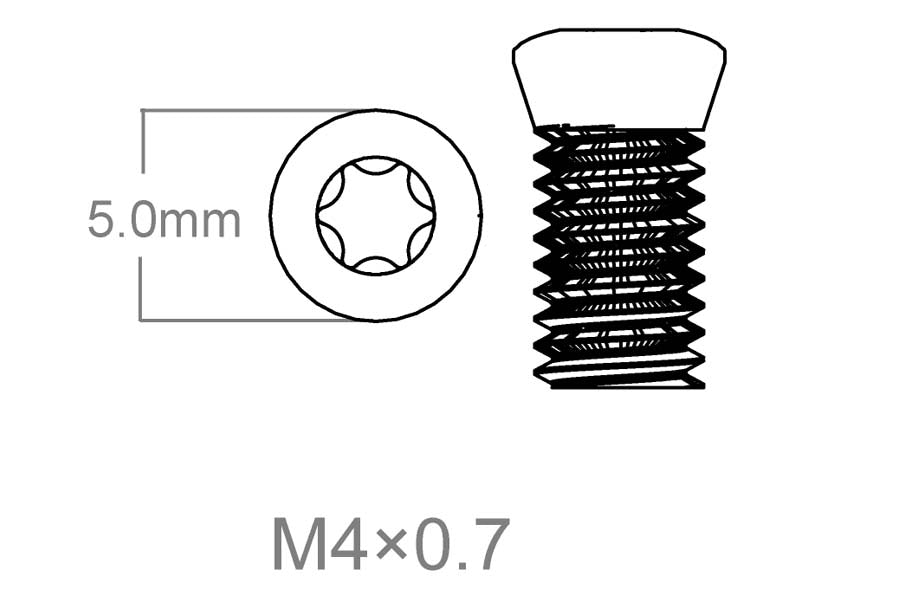 Set of screws 3pcs | M4x0.7 [T10] 8 mm - Ubitzu