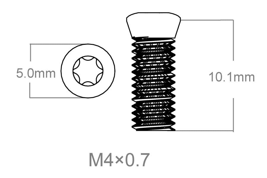 Set of screws 3pcs | M4x0.7 [T10] - Ubitzu