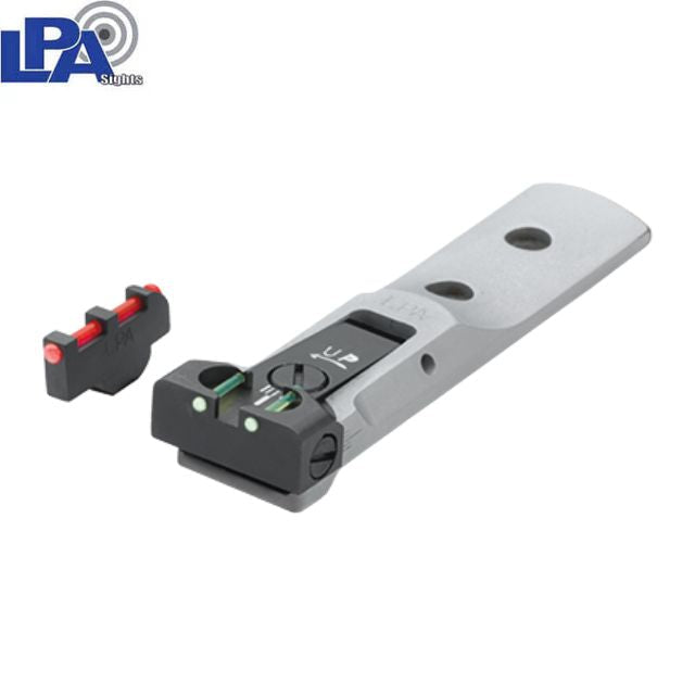 Smith & Wesson revolver [686 629 19 66 586 & other] adjustable sights [silver; pin-front sight] | fiber optic - Ubitzu