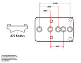 Universal shotgun / rifle [.670’’ Radius] red dot mount | Trijicon RMR footprint - Ubitzu
