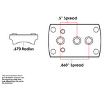 Universal shotgun / rifle [.670’’ Radius] red dot mount | type S [RMSc DPP K-series footprint] - Ubitzu